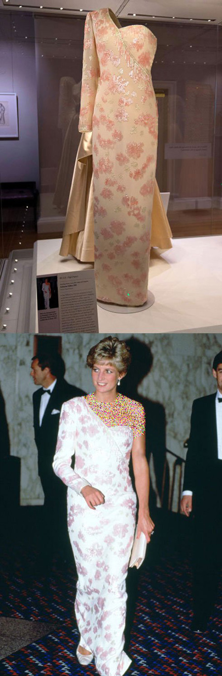 لباس های ملکه الیزایت و پرنسس دایانا در یک نمایشگاه مد