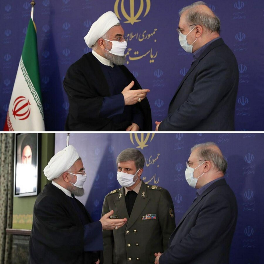روحانی بالاخره ماسک زد+ عکس